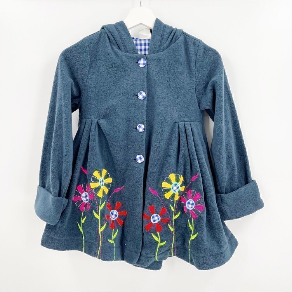 Maria Elena embroidered fleece swing coat